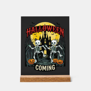 Halloween Komende Dansende Skeletten Kasteel Pompo Acryl Bord