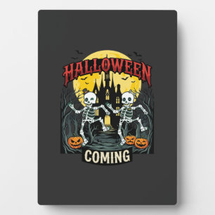 Halloween Komende Dansende Skeletten Kasteel Pompo Fotoplaat