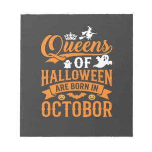 Halloween Koninginnen Geboren in Oktober Vintage T Notitieblok