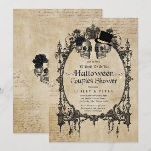 Halloween Koppels Douche Verloving Gotische Schede Kaart