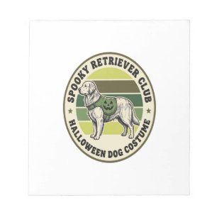 Halloween kostuum badge voor Golden Retriever vint Notitieblok