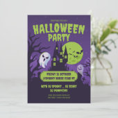 Halloween kostuum feest uitnodiging Halloween fees (Staand voorkant)