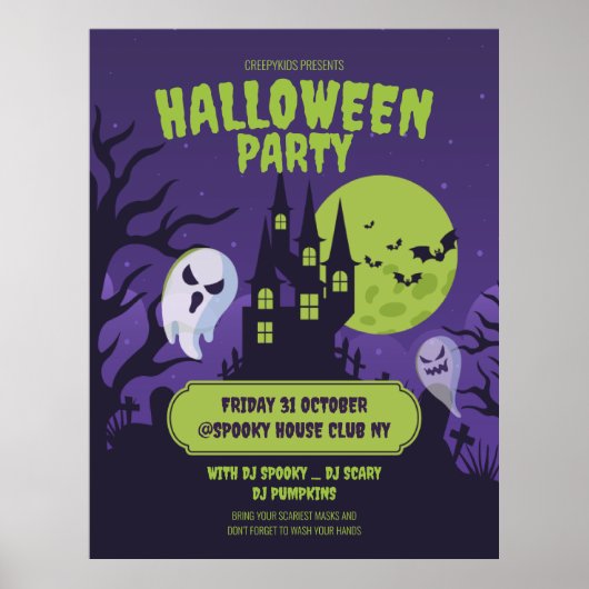 Halloween kostuum feest uitnodiging Halloween fees Poster (Voorkant)