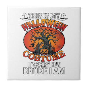 Halloween Kostuum Griezelige Gebroken Pompoen Spoo Tegeltje