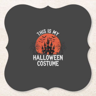 Halloween Kostuum Heel Geestig Kasteel Vector Desi Kartonnen Onderzetters