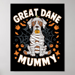 Halloween kostuum Hondenliefhebber Great Dane Mumm Poster