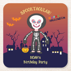 Halloween Kostuum Jongen Verjaardagsfeest Vierkante Kartonnen Onderzetter