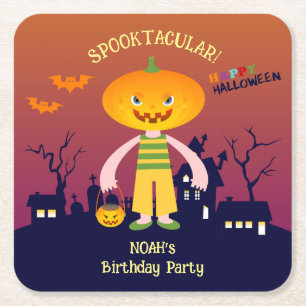Halloween Kostuum Jongen Verjaardagsfeest Vierkante Kartonnen Onderzetter