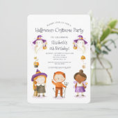 Halloween Kostuum Kids Verjaardagsfeestje Kaart (Staand voorkant)