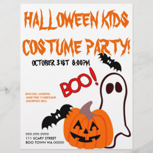 Halloween kostuum kinderfeest Aankondiging Flyer