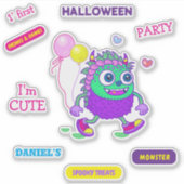 Halloween Kostuum Party Monsters Spooky Fun Dance Sticker (Voorkant)