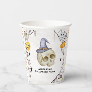 Halloween Kostuum Party Waterverf Papieren Bekers