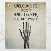 Halloween  Kostuum Party Welkom Wijn Etiket (Enkel label)