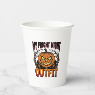 Halloween Kostuum Shirt Griezelen Pompoen Outfit_1 Papieren Bekers
