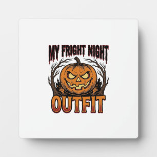 Halloween Kostuum Shirt Griezelige Pompoen Outfit_ Fotoplaat