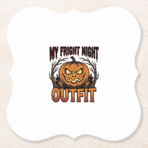 Halloween Kostuum Shirt Griezelige Pompoen Outfit_ Kartonnen Onderzetters