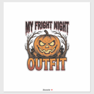 Halloween Kostuum Shirt Griezelige Pompoen Outfit_ Sticker