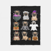 Halloween Kostuum Spooky Ghost Pumpkin Pug Hallowe Fleece Deken (Voorkant)
