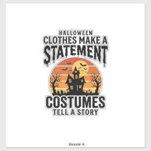 Halloween Kostuum Statement Vintage Shirt Ontwerp_ Sticker