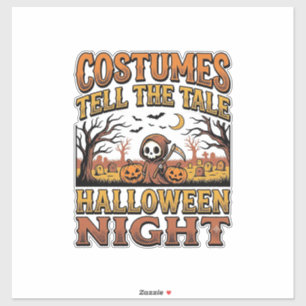 Halloween Kostuum Verhaal Vintage Begraafplaats Ty Sticker