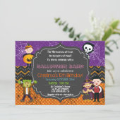 HALLOWEEN KOSTUUM VERJAARDAG UITNODIGING (Staand voorkant)