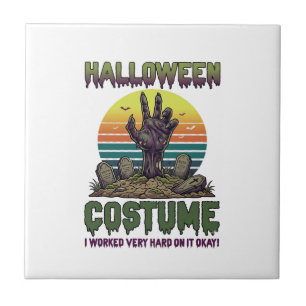 Halloween Kostuum Zombie Hand Kerkhof Grafstenen Tegeltje