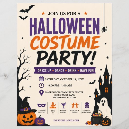 Halloween Kostuumfeest Flyer (Voorkant)