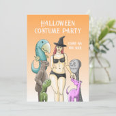 Halloween Kostuumfeest Kaart (Staand voorkant)