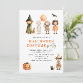 Halloween kostuumfeest Schattige Kaart (Staand voorkant)