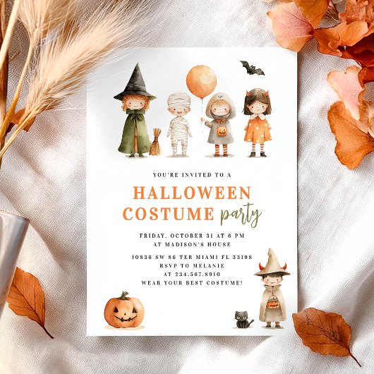 Halloween kostuumfeest Schattige Kaart