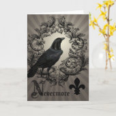  Halloween kraai Kaart (Gele Bloem)