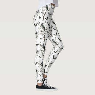 Halloween kraaien vleermuizen zwart en wit Waterve Leggings