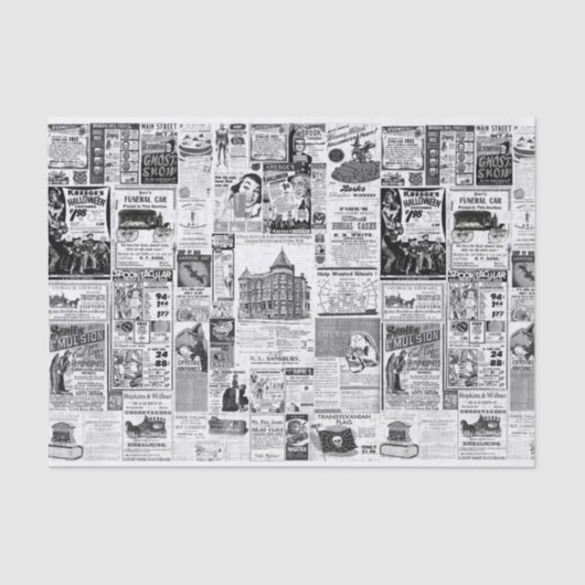  Halloween krantenadvertenties Tissuepapier (Voorkant)