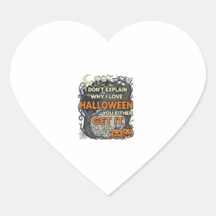 Halloween Krijg Het Griezelige Boom Pompoenen Vlee Hart Sticker