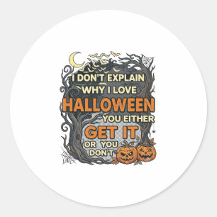 Halloween Krijg Het Griezelige Boom Pompoenen Vlee Ronde Sticker