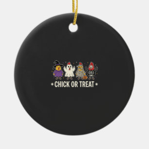 Halloween Kuiken of Behandeling Grappig Kip Kostuu Keramisch Ornament