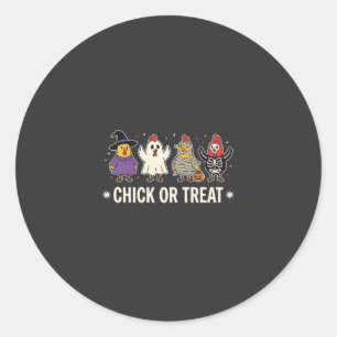 Halloween Kuiken of Behandeling Grappig Kip Kostuu Ronde Sticker