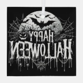  Halloween kunst Glas Ornament (Achterkant)