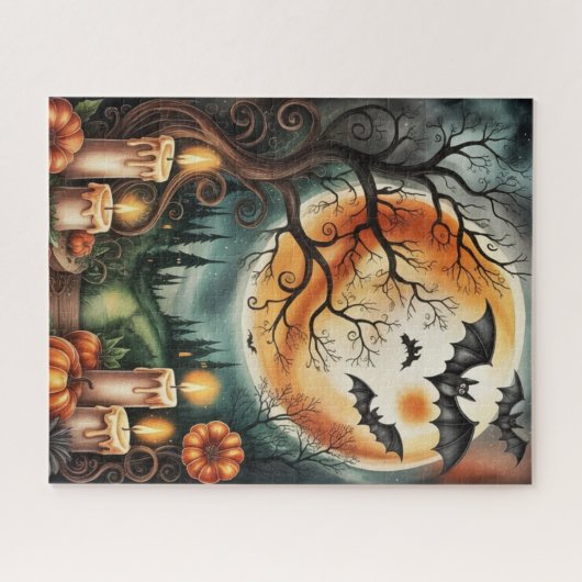 Halloween kunstpuzzel legpuzzel (Horizontaal)