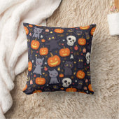 Halloween, kussen, kussen, pompoen, schedel kussen (Deken)
