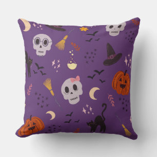 Halloween Kussen – Schedels, Pompoenen, Katten