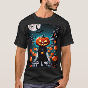 Halloween kwaadaardige pompoen man T-shirt