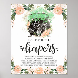 Halloween Laat Nacht Luiers Baby Shower Spel Bord Poster