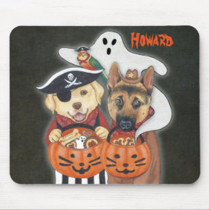 Halloween Lab, Shepherd en Parrot in Costumes Muismat