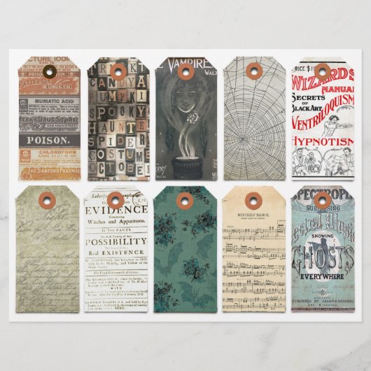 Halloween Labels Clipart Sheet Dark Academia (Voorkant)