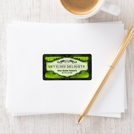 Halloween Labels - Lime Green Custom Halloween (Insitu)