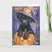 Halloween Labrador Dog Feestdagen Kaart (Voorkant)