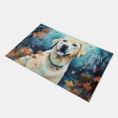 Halloween Labrador met pompoenen eng Deurmat (Schuin)