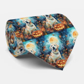 Halloween Labrador met pompoenen eng Stropdas (Opgerold)