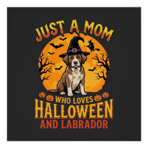 Halloween Labrador Moeder Heks Hond Ontwerp_1 Perfect Poster